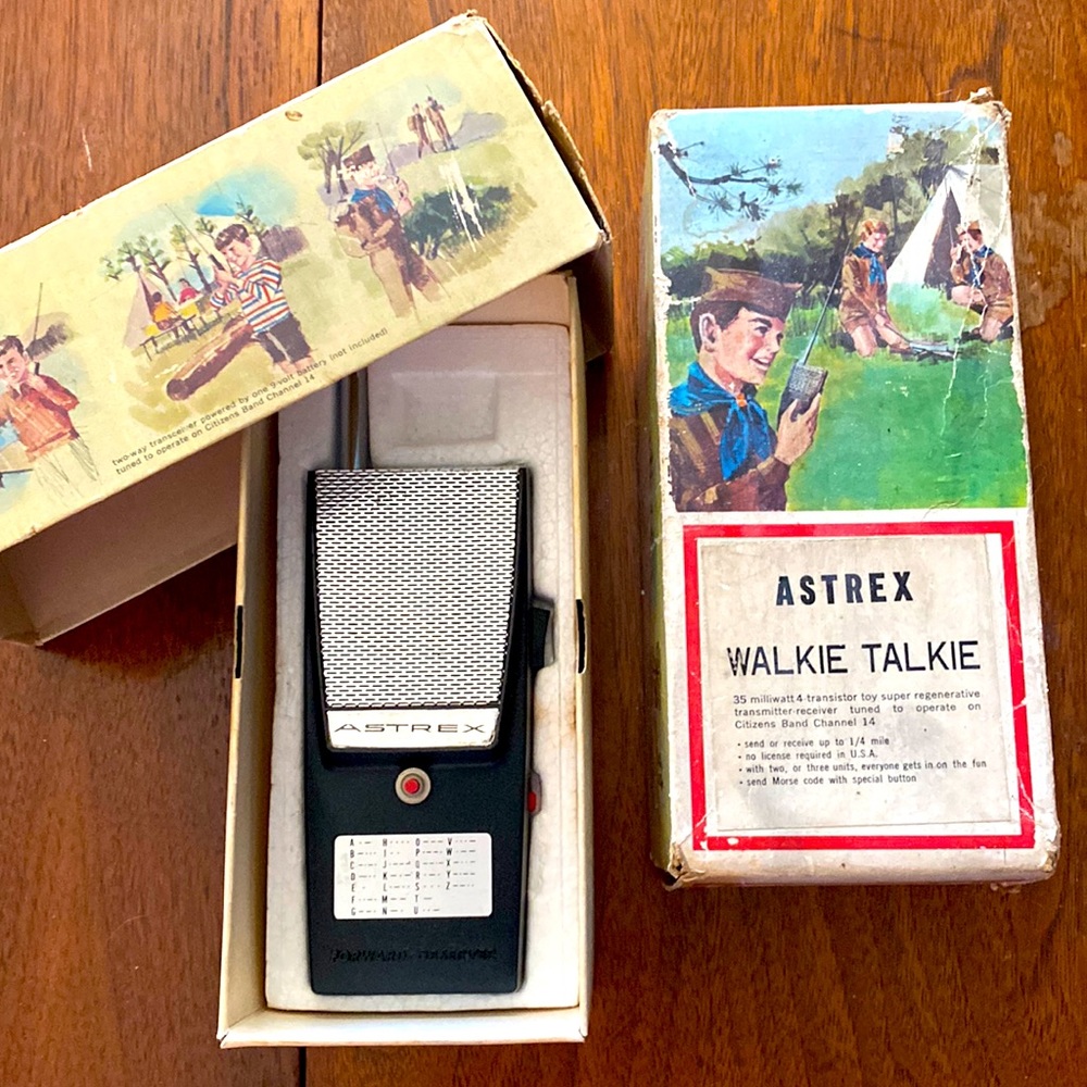 Vintage walkie-talkie. Boxes and receiver.